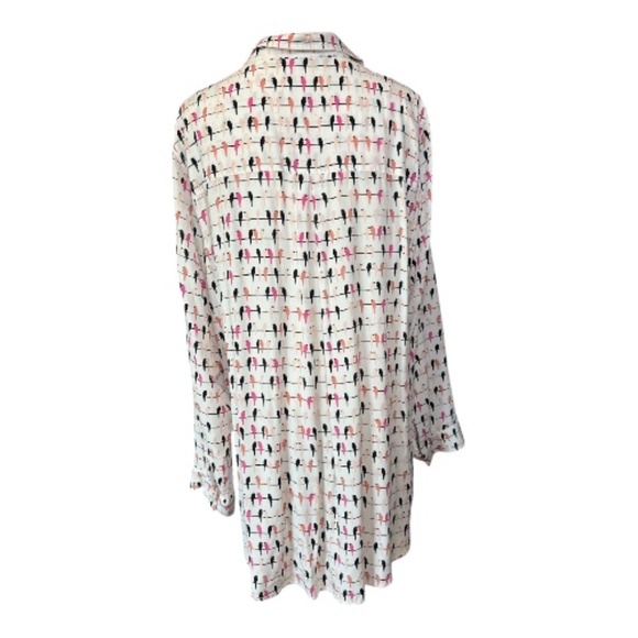 EUC Jane & Delaney bird print hi-low blouse – size 1X - Picture 5 of 9